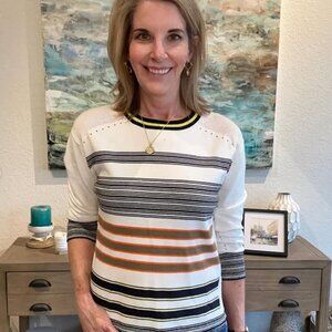 Cabi 6665 Parasol Pullover Spring 2025 Large EUC